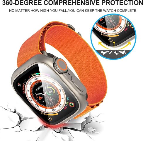 VeveXiao Compatible with Apple Watch Series 10 (2024) 46mm Screen Protector Change to Ultra, PC Case Tempered Glass Film Bumper Protective Cover for iWatch 46mm Series 10,Titanium in Saudi Arabia