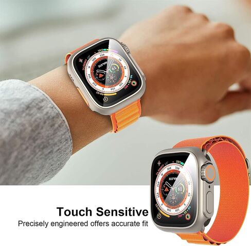 VeveXiao Compatible with Apple Watch Series 10 (2024) 46mm Screen Protector Change to Ultra, PC Case Tempered Glass Film Bumper Protective Cover for iWatch 46mm Series 10,Titanium in Saudi Arabia