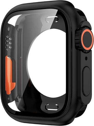 VeveXiao Compatible with Apple Watch Series 10 (2024) 46mm Screen Protector Change to Ultra, PC Case Tempered Glass Film Bumper Protective Cover for iWatch 46mm Series 10,Titanium in Saudi Arabia