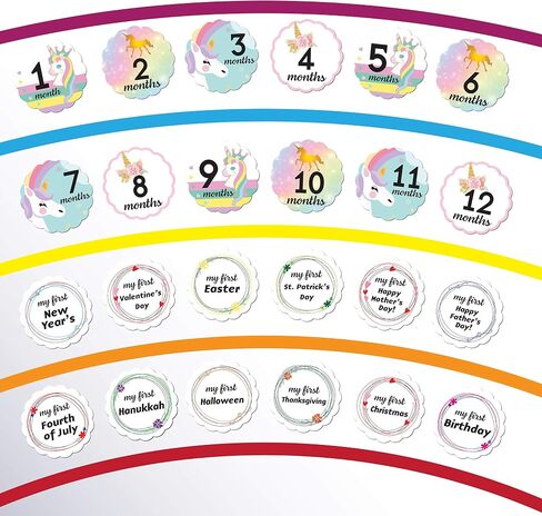 عبوة من 24 ملصق لشهر الطفل من كينكو - تتبع طفلك أول شهر وعطلات! تتوافر للبنين والبنات (للأولاد) in Saudi Arabia