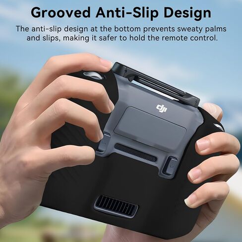 Craznick RC Pro 2 Silicone Protective Cover - 2 in 1 Remote Control Screen Protector HD Clear Tempered Film Silicone Protection Case for DJI Mavic 4 Pro/Air 3S/Air 3 Drones Accessories Black in Saudi Arabia