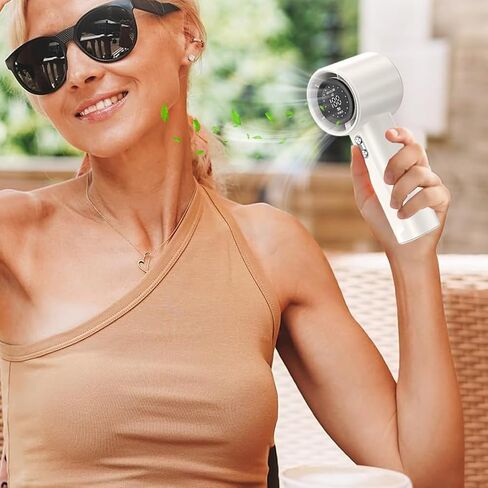 USB Rechargeable Handheld Turbo Fan 100 Speeds LED Display Mini Electric Cooling Fan in Saudi Arabia