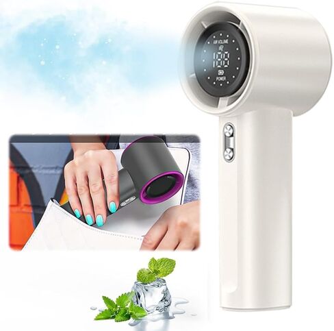 USB Rechargeable Handheld Turbo Fan 100 Speeds LED Display Mini Electric Cooling Fan in Saudi Arabia