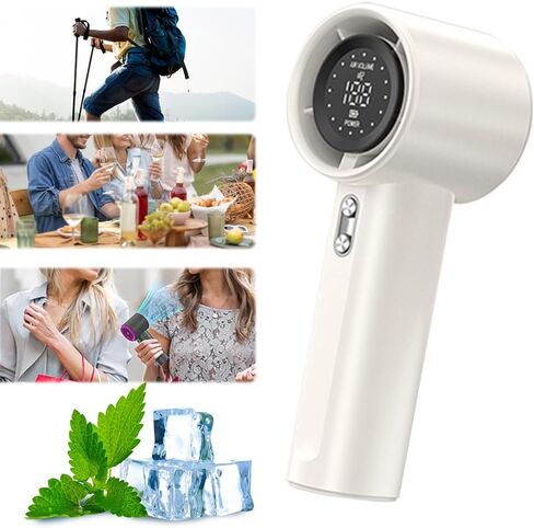 USB Rechargeable Handheld Turbo Fan 100 Speeds LED Display Mini Electric Cooling Fan in Saudi Arabia