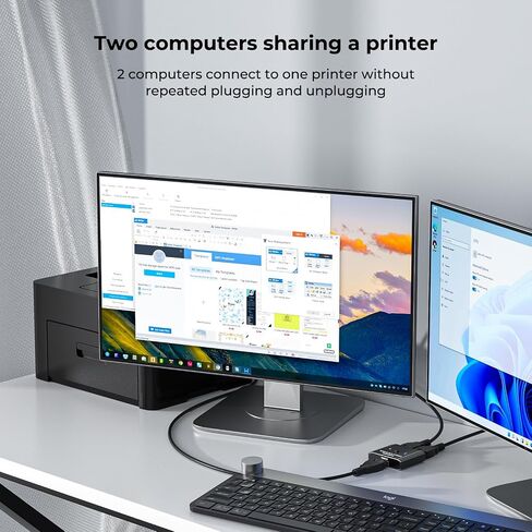 USB 3.0 Switch 2 in 1 Out / 1 in 2 Out Bi-Directional,USB Switcher 2 Computers Share Printer Keyboard Mouse Scanner,Printer Splitter for 2 Computers with 2 USB3.0 Cables (USB3.0) in Saudi Arabia
