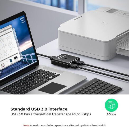 USB 3.0 Switch 2 in 1 Out / 1 in 2 Out Bi-Directional,USB Switcher 2 Computers Share Printer Keyboard Mouse Scanner,Printer Splitter for 2 Computers with 2 USB3.0 Cables (USB3.0) in Saudi Arabia
