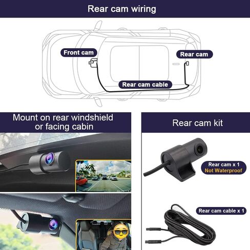 Fitcamx Dual 2160P+Rear 1080P Dash Cam for 2025 Acura MDX & Type S (HD2-D4600), OEM Factory Style, 2 Way HD Video, Loop Recording, Built-in WiFi & APP, Gravity Sensor, Easy to Operate, 128GB Card in Saudi Arabia