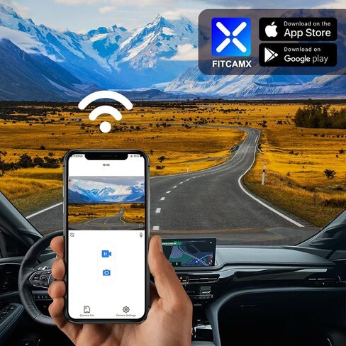 Fitcamx Dual 2160P+Rear 1080P Dash Cam for 2025 Acura MDX & Type S (HD2-D4600), OEM Factory Style, 2 Way HD Video, Loop Recording, Built-in WiFi & APP, Gravity Sensor, Easy to Operate, 128GB Card in Saudi Arabia