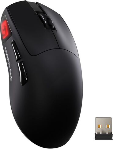M4 MOSE MOUSE GAMING MOUSE ، 52G خفيفة الوزن BT/2.4 جيجا هرتز/الماوس السلكي ، PAW3311 24K DPI مستشعر بصري ، عمر بطارية 200 ساعة ، الفئران القابلة للبرمجة للكمبيوتر/الفوز/MAC (أسود) in Kuwait