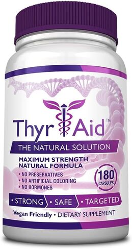 ThyrAid - Thyroid Support Supplement - Boost Metabolism and Energy - Iodine, Kelp - Vegan - 360 Capsules (6 Month Supply) in Saudi Arabia