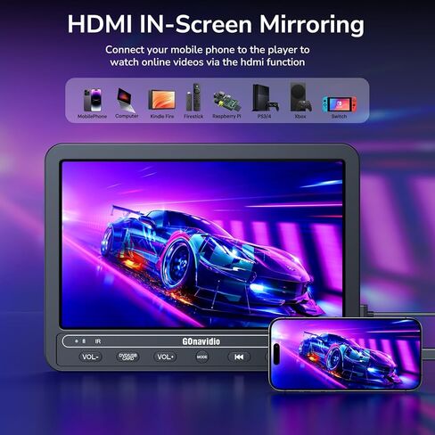 مشغل أقراص DVD 10.5 بوصة للسيارة مع بطارية مدتها 5 ساعات ، سماعات الرأس ، مسند DVD Player دعم إدخال HDMI ، مزامنة الهاتف/التلفزيون ، مقاطع فيديو 1080 بكسل ، USB SD ، آخر الذاكرة ، المنطقة المجانية in Kuwait