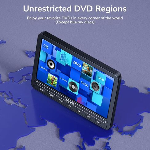 مشغل أقراص DVD 10.5 بوصة للسيارة مع بطارية مدتها 5 ساعات ، سماعات الرأس ، مسند DVD Player دعم إدخال HDMI ، مزامنة الهاتف/التلفزيون ، مقاطع فيديو 1080 بكسل ، USB SD ، آخر الذاكرة ، المنطقة المجانية in Kuwait