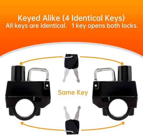 Windance 2PCS Motorcycle Helmet Lock, 7/8" 1" Motorbike Helmet Lock, Anti-Theft Helmet Security Lock with 2 Keys Fit for Motorbike Scooter Street Bike (L) in Saudi Arabia