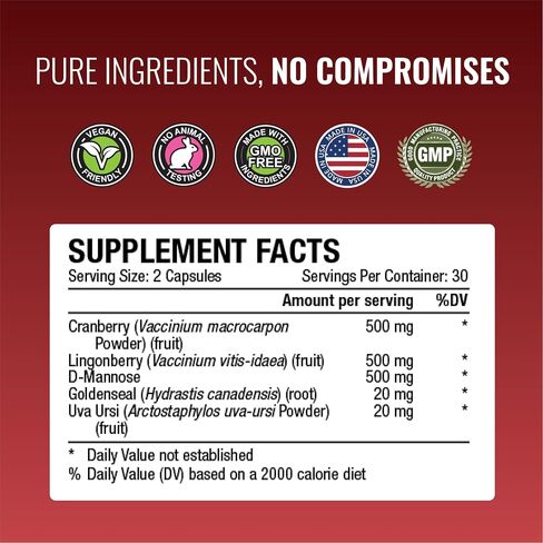 Approve Science® Uritrac™ - UTI Support - Cranberry, D-Mannose, Lingonberry - Vegan Friendly - 1 Bottle Supply in Saudi Arabia