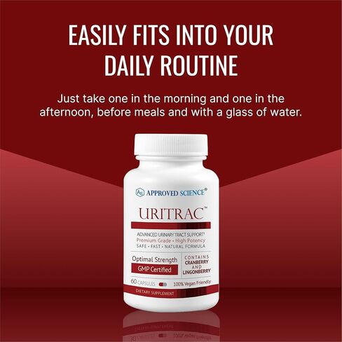 Approve Science® Uritrac™ - UTI Support - Cranberry, D-Mannose, Lingonberry - Vegan Friendly - 1 Bottle Supply in Saudi Arabia