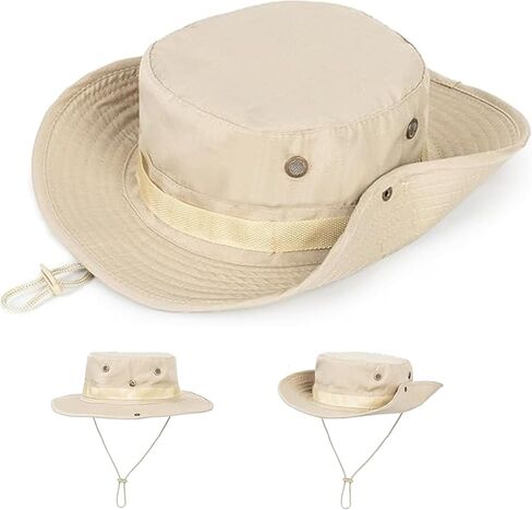 Men Women Cotton Sun Hats with Wind String UV Protection Wide Brim Boonie Bucket Hat Fisherman Safari Cap Summer Outdoor in Saudi Arabia