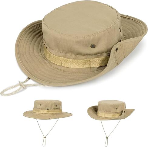 Men Women Cotton Sun Hats with Wind String UV Protection Wide Brim Boonie Bucket Hat Fisherman Safari Cap Summer Outdoor in Saudi Arabia