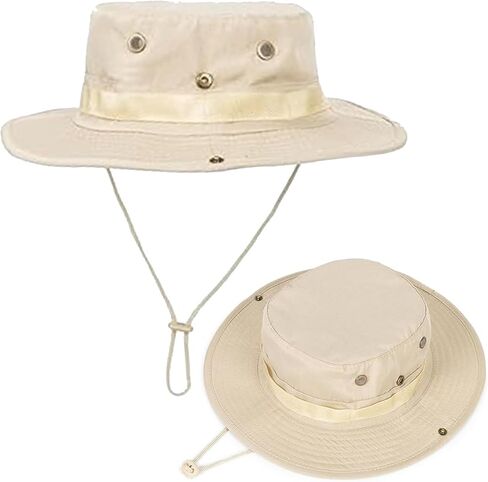 Men Women Cotton Sun Hats with Wind String UV Protection Wide Brim Boonie Bucket Hat Fisherman Safari Cap Summer Outdoor in Saudi Arabia