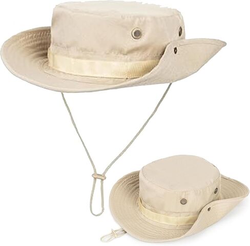 Men Women Cotton Sun Hats with Wind String UV Protection Wide Brim Boonie Bucket Hat Fisherman Safari Cap Summer Outdoor in Saudi Arabia