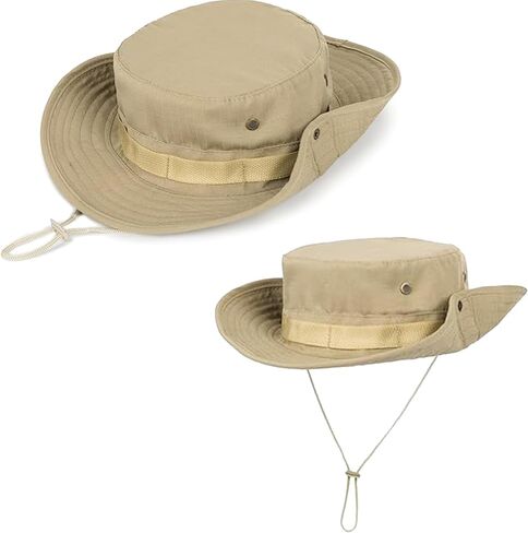 Men Women Cotton Sun Hats with Wind String UV Protection Wide Brim Boonie Bucket Hat Fisherman Safari Cap Summer Outdoor in Saudi Arabia