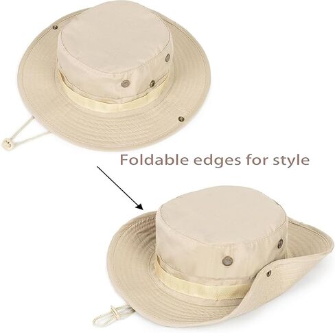 Men Women Cotton Sun Hats with Wind String UV Protection Wide Brim Boonie Bucket Hat Fisherman Safari Cap Summer Outdoor in Saudi Arabia