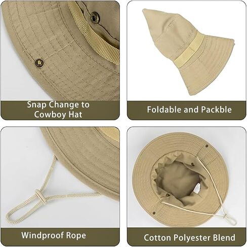 Men Women Cotton Sun Hats with Wind String UV Protection Wide Brim Boonie Bucket Hat Fisherman Safari Cap Summer Outdoor in Saudi Arabia