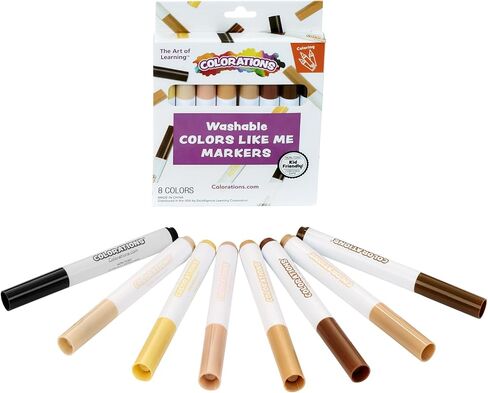 Colors Like me Crayons, 8 Colors, Regular Size, 12 Packs of an Assortment of 8 Realistic Skin Tones per Pack, Easy for Small Hands to Grasp and Apply in Saudi Arabia