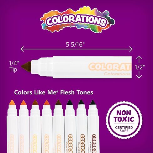 Colors Like me Crayons, 8 Colors, Regular Size, 12 Packs of an Assortment of 8 Realistic Skin Tones per Pack, Easy for Small Hands to Grasp and Apply in Saudi Arabia
