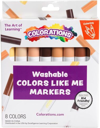 Colors Like me Crayons, 8 Colors, Regular Size, 12 Packs of an Assortment of 8 Realistic Skin Tones per Pack, Easy for Small Hands to Grasp and Apply in Saudi Arabia
