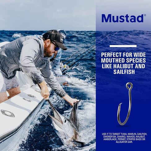 Mustad Demon Circle Hook, in Line, Wide Gap - Black Nickel-Size 6/0 - Pack of 25 in Saudi Arabia
