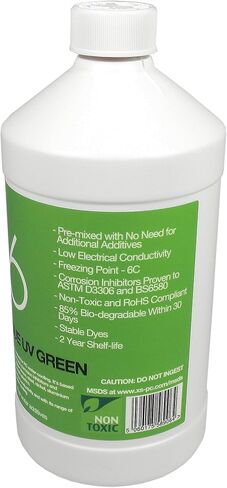 XSPC EC6 Opaque Premix PC Coolant (1000mL) with Filling Cap/Straw Bundle, UV Green in Kuwait