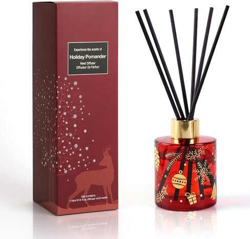 Reed Diffuser Set, Pine Tree Scented,8 Scent Diffuser Sticks with Christmas Bottle Design,Home Decor Bedroom Living Room Bathroom Office in Saudi Arabia