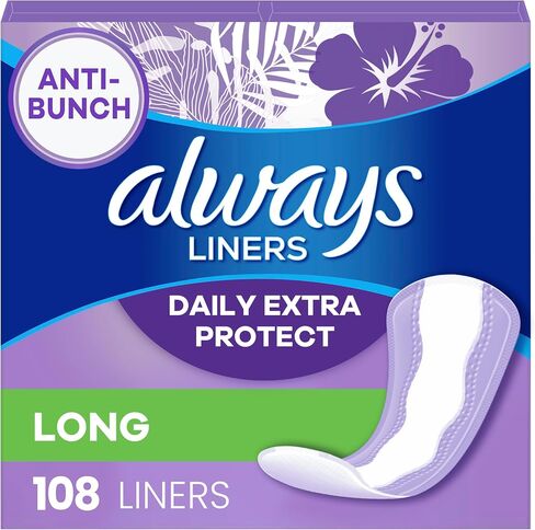 Always Anti-Bunch Xtra Protection Daily Liners, Long Length, Unscented, 136 Count in Saudi Arabia