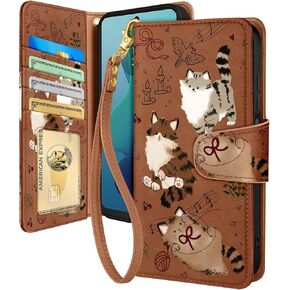 Toycamp for Moto G 5G 2024 Wallet Case with Wrist Strap - Leather Flip Folio Phone Case with RFID Blocking 4 Card Holder for Motorola G 5G 2024 Funda Cute Aesthetic for Women Ladies, Black Sun Moon