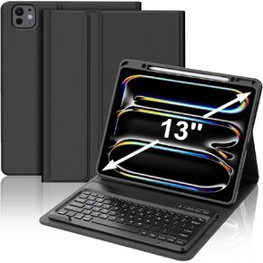 Sengbirch for iPad Pro بحجم 13 بوصة مع لوحة مفاتيح ، مع وجود Bluetooth لوحة مفاتيح قابلة للتنفيذ لـ iPad Pro 13 '(M4) 2024 لوحة مفاتيح لوحة مفاتيح مع الورقة الجلدية الاصطناعية ذات حامل القلم الرصاص ، الأخضر الداكن