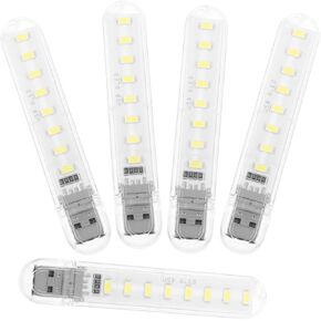 5Pcs USB Mini LED Night Lights Soft Glow Plug in Lamps for Hallway Bedroom Kitchen and Camping Modern Dimmable Design for Adults