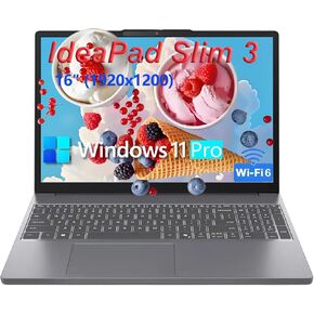 Lenovo IdeaPad Slim 3 Laptop Computer, Intel 10-Core i7-13620H (Beat Ultra 7 255U), 40GB DDR5 RAM, 1TB PCIe SSD, 16" FHD+, WiFi 6, Bluetooth 5.2, Type-C, HDMI, Luna Grey, Windows 11 Pro, Wendbo