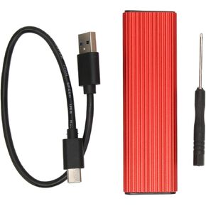 Keenso Tool M.2 SSD Enclosure Adapter USB C 3.1 NGFF Protocol Red Plug and Play Computer Accessories Fit for Win10 Aluminum Alloy Red, Support Up to 440+ MBS SSD