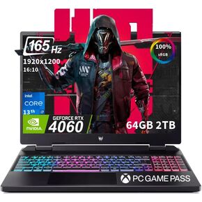 Acer Predator Helios 300 Neo 16 Gaming Laptop (16 "FHD+ 165Hz ، 13th Gen Core I7-13650HX ، 64GB DDR5 RAM ، 2TB SSD ، NVIDIA GEFORCE RTX 4060 8GB)