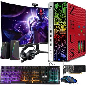 HP G3 Gaming Desktop PC, Intel Core i7 6th Gen, GT 1030 2GB DDR5, 16GB RAM, 1TB SSD + 2TB HDD, MTG 24 Inch Curved Gaming Monitor, RGB Kit, Windows 11 Pro (Renewed)