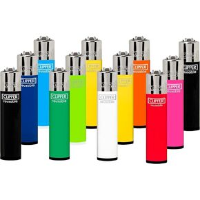 8 New Refillable Original Clipper Lighters Mixed Designs (Mystery Colors/Designs), 654516