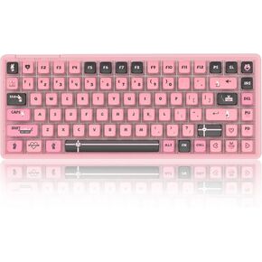 Blue Light Up Transparent Mechanical Keyboard,Light84 RGB Backlight Gaming Wired Keyboards with Crystal Switch and Sublimation PBT Capkeys,70% Percent E-Sports for Windows PC MAC (California Holiday) in Kuwait