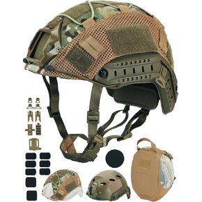 Airsoft Helmet with Fast Release Helmet Bag，PJ Type Tactical Paintball Helmet