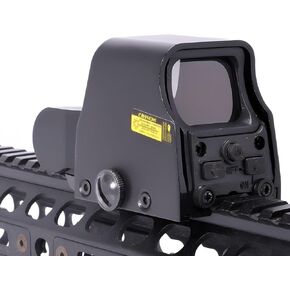 Holographic Sight 553 Red/Green Dot Sight, 5 Brightness Options, 1 MOA Dot, 20mm Rail Mount, Black, Metal and Plastic, Water-Resistant