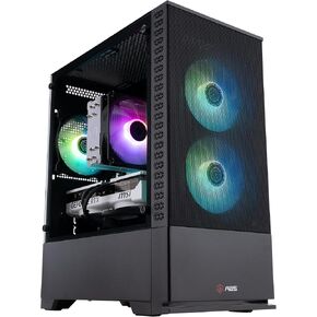 ADVANCED BATTLESTATIONS ABS Cyclone Ruby Gaming PC - Windows 11 - AMD Ryzen 7 7700X - GeForce RTX 5070 - DLSS 4 - AI-Powered Performance - 32GB DDR5 6000MHz - 1TB M.2 NVMe SSD - CR7700X5070