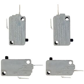 4Pcs KW3A Microwave Door Switch 16A 125 250V AC Compatible with for Ge Microwave Door Switch (2 Normally Open and 2 Normally Close)