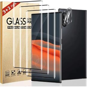 Geviaho 3+2 Pack Note 10 Screen Protector and Camera Lens Protectors, 9H Hardness Tempered Glass, 3D Full Coverage, Fingerprint unlock, Easy to Install, for Samsung Note 10 (6.3 Inch)