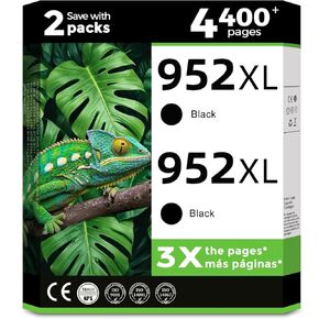 952XL Ink Cartridges Black for HP 952 XL Printers 8710 7740 Compatible for HP952XL 2-Pack HP952 for OfficeJet Pro 8720 8725 8210 8715 8702 8740 7720 8730 8216 8700 8200 8716 8728 8743 8717 8735 8745