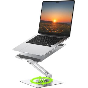 acer Laptop Stand for Desk - with 360 Swivel Base, Rotating Laptop Riser for Desk, Adjustable Computer Stand for Laptops, Ergonomic Riser Holder Foldable, Portable MacBook Pro Air (10-16") - Black