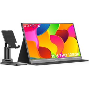 ARZOPA Portable Monitor & Tablet Stand, 15.6'' 1080P FHD Laptop Monitor & Adjustable & Foldable Sturdy Portable Monitor Stand Combination